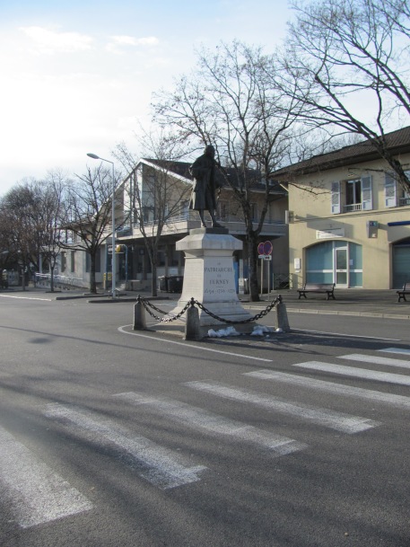 Statue of Voltaire - the town's patriarch.